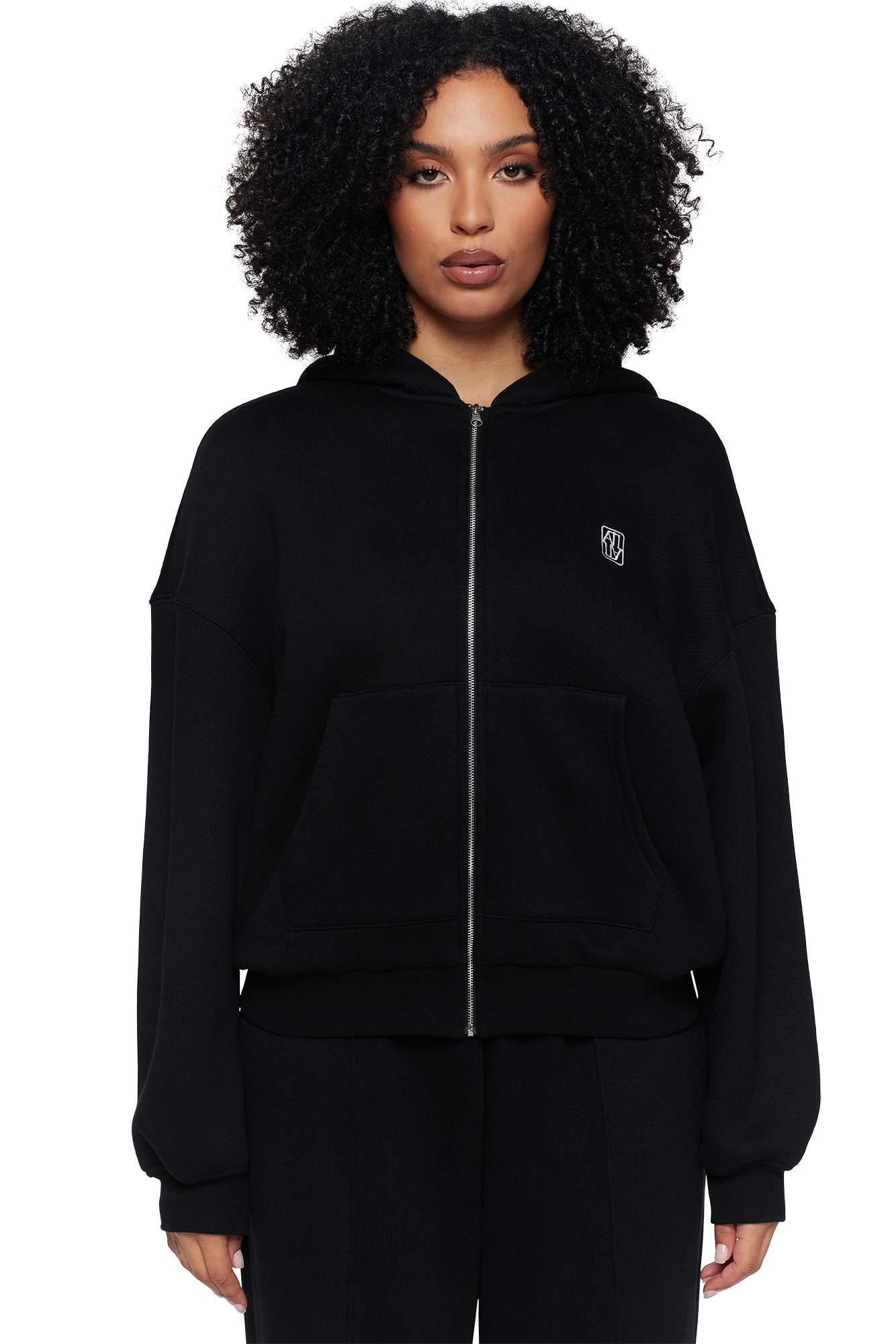 Black Unisex Zip Hoodie