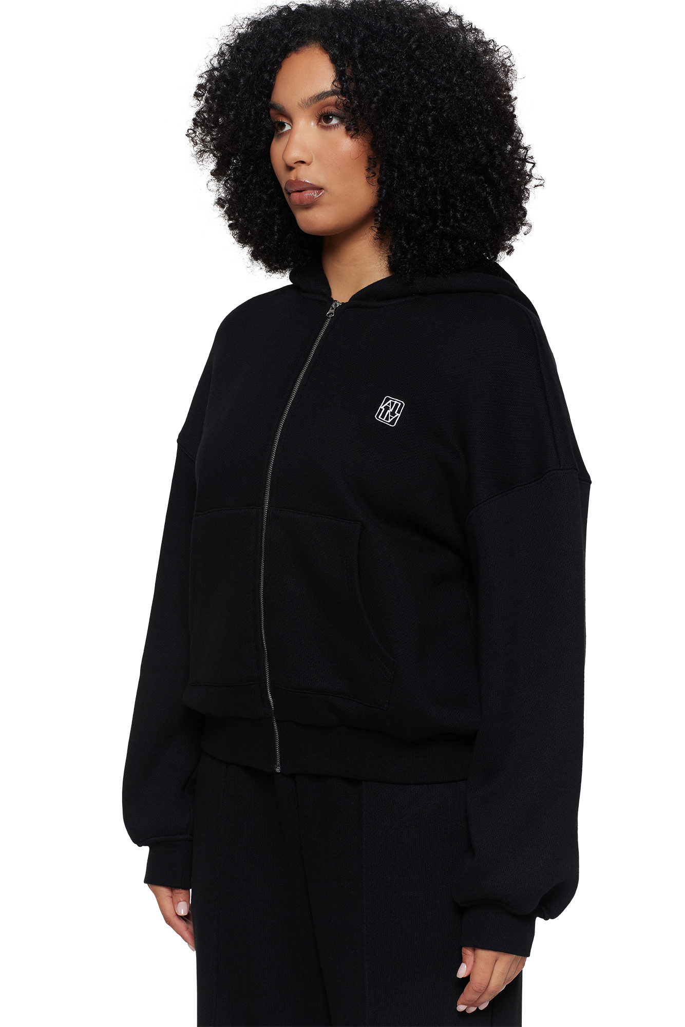 Black Unisex Zip Hoodie