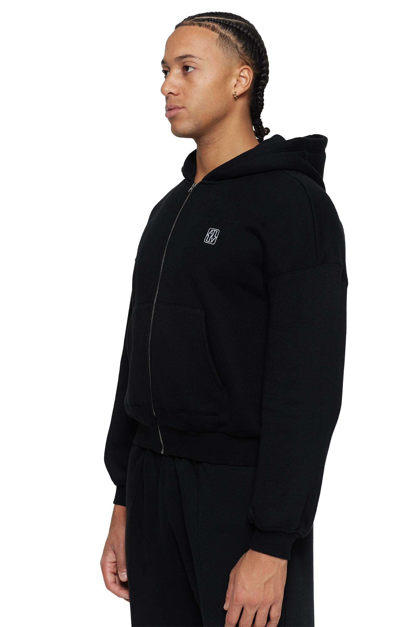 Black Unisex Zip Hoodie