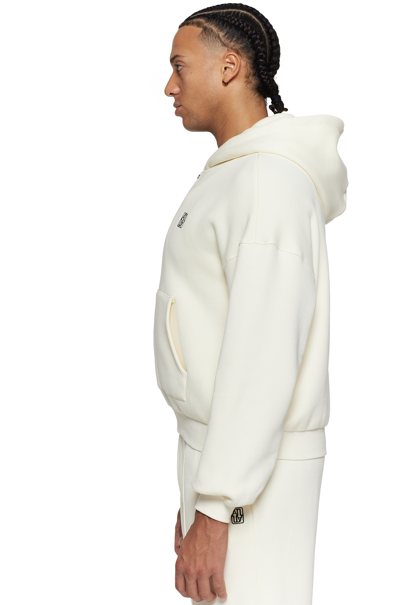 Cream Unisex Zip Hoodie